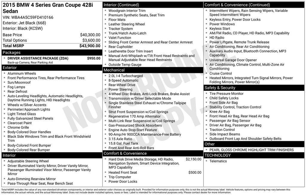 2015 BMW 4 Series 428i — Hatchback — 123,259 mi — Lake Elsinore, CA