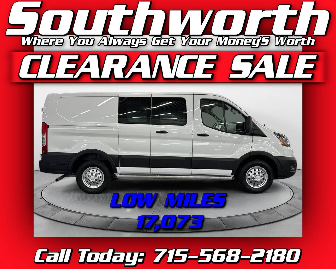 2023 Ford Transit Cargo Van T-250 — Cargo Van — 17,023 mi — Bloomer, WI