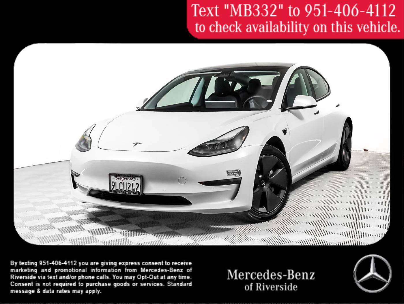 2021 Tesla Model 3 Standard Range Plus — Sedan — 26,435 mi — Riverside, CA