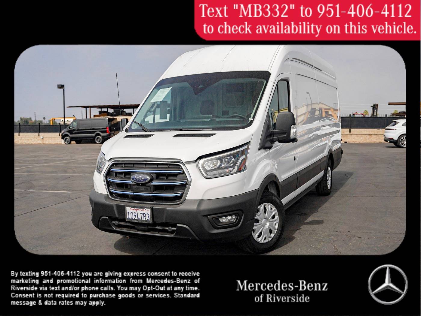 2022 Ford E-Transit Cargo Van T-350 — Cargo Van — 5,100 mi — Riverside, CA