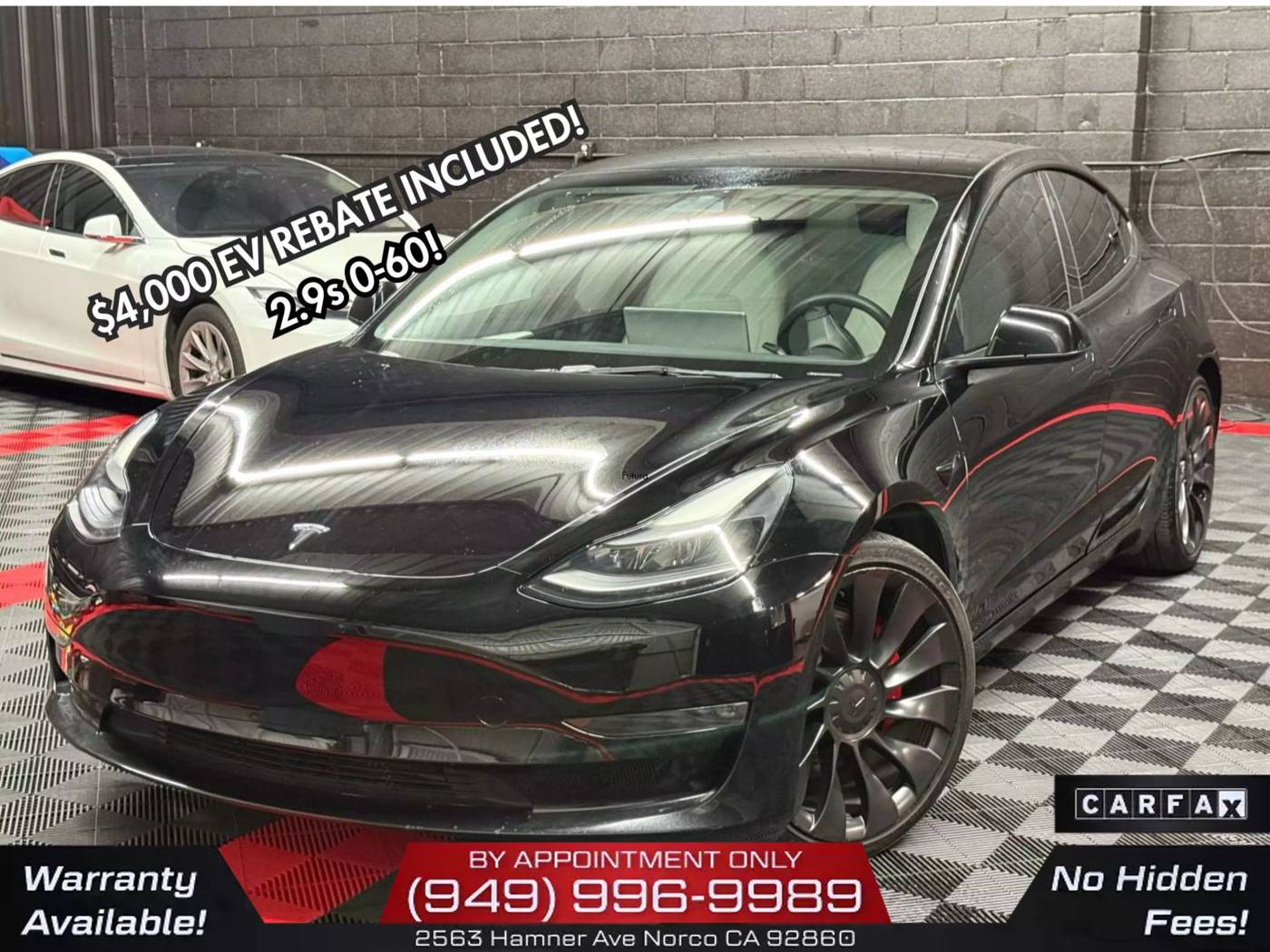 2023 Tesla Model 3 Performance — Sedan — 108,899 mi — Corona, CA