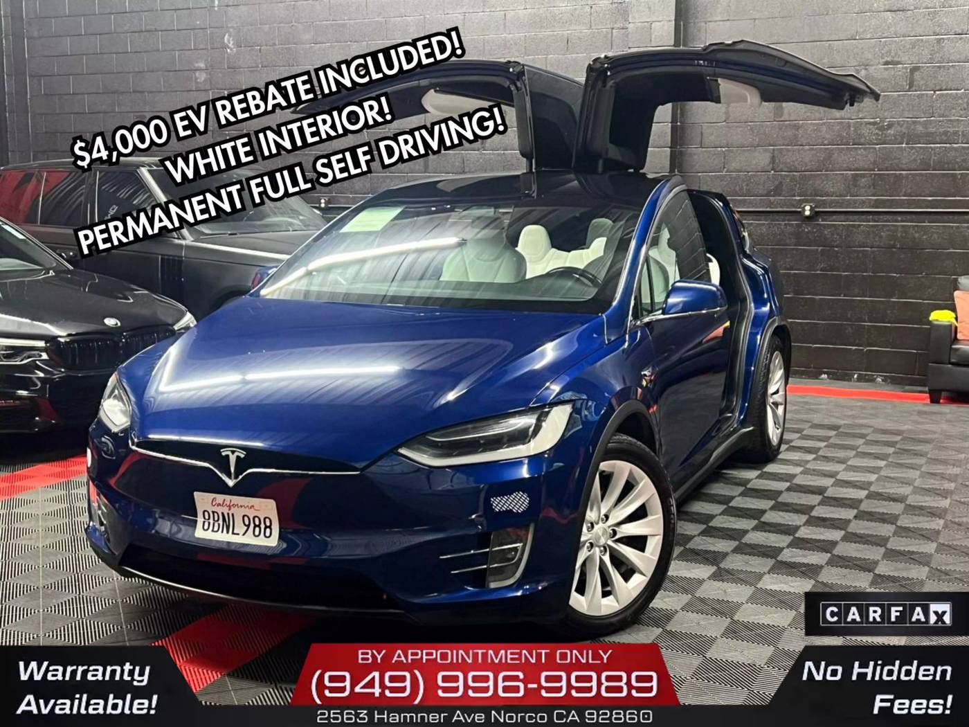2017 Tesla Model X 75D — SUV — 84,519 mi — Norco, CA