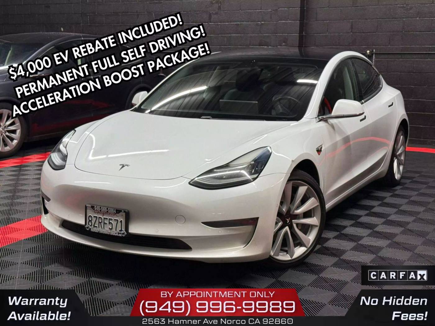2018 Tesla Model 3 Long Range — Sedan — 152,336 mi — Corona, CA