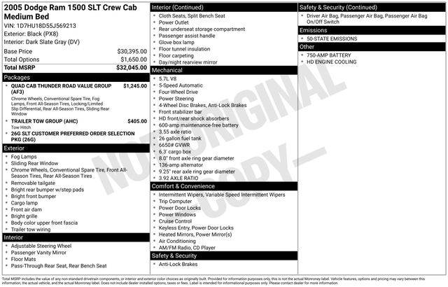2005 Dodge Ram 1500 SLT — Pickup Truck — 193,551 mi — Islip, NY