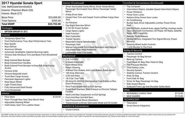 2017 Hyundai Sonata Sport — Sedan — 124,392 mi — Islip, NY
