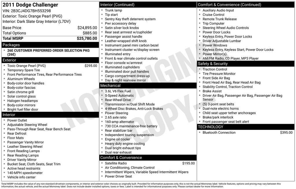 2011 Dodge Challenger Base — Coupe — 133,175 mi — Waldorf, MD