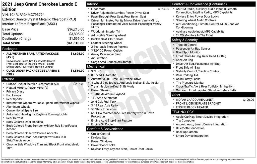 2021 Jeep Grand Cherokee WK Laredo E