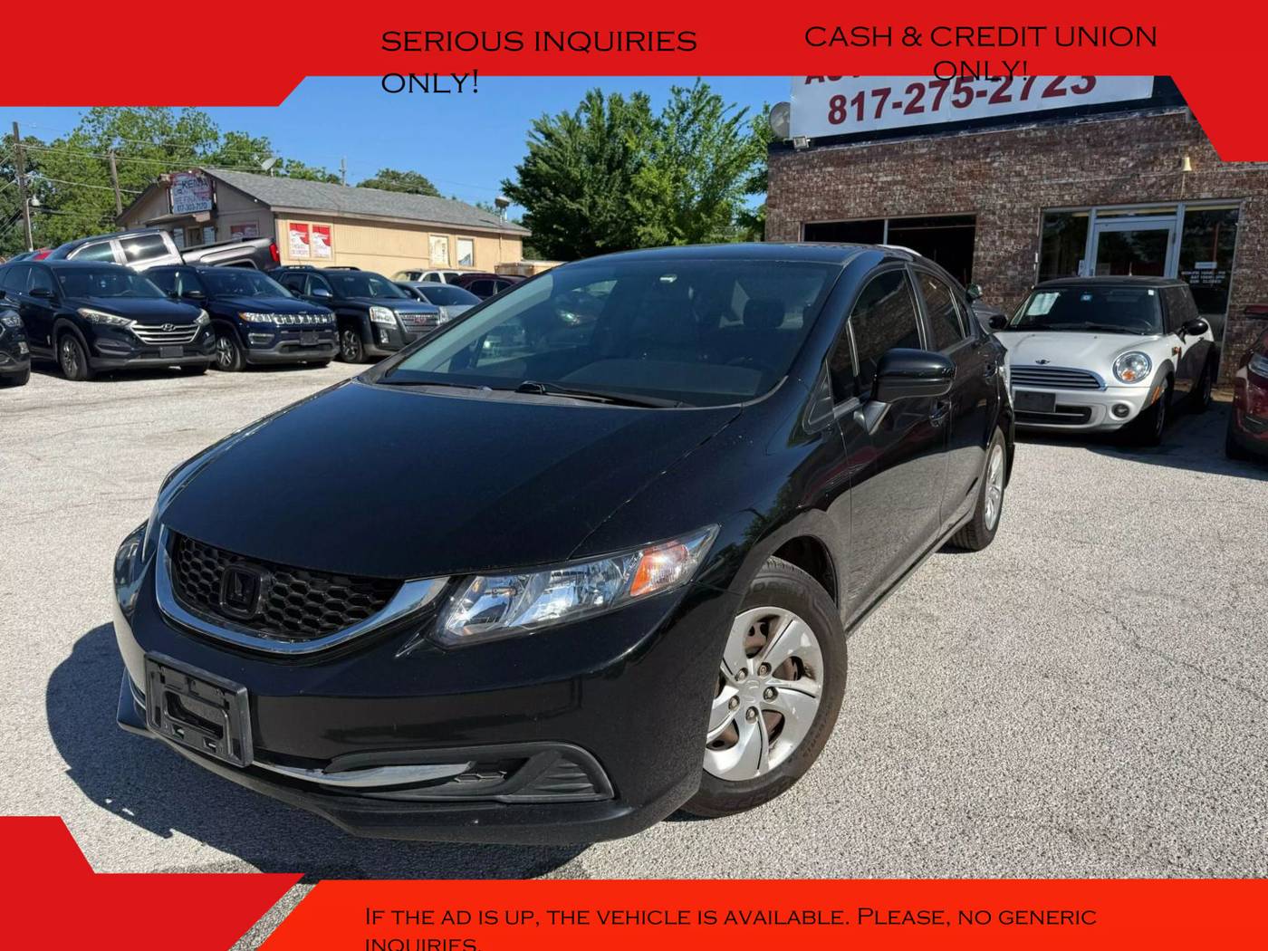 2015 Honda Civic LX — Sedan — 115,084 mi — Arlington, TX
