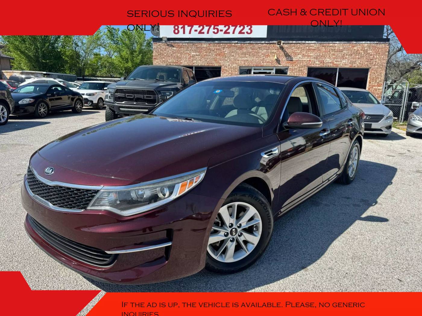 2016 Kia Optima LX — Sedan — 127,335 mi — Arlington, TX