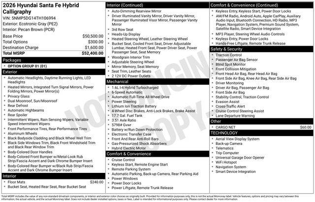 2026 Hyundai Santa Fe Hybrid Calligraphy