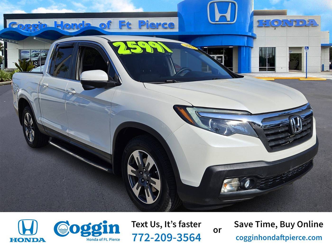 2017 Honda Ridgeline RTL-T — Pickup Truck — 37,959 mi — Fort Pierce, FL