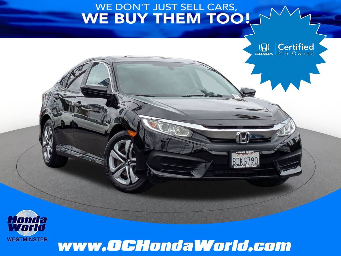2018 Honda Civic LX — Sedan — 48,296 mi — Westminster, CA