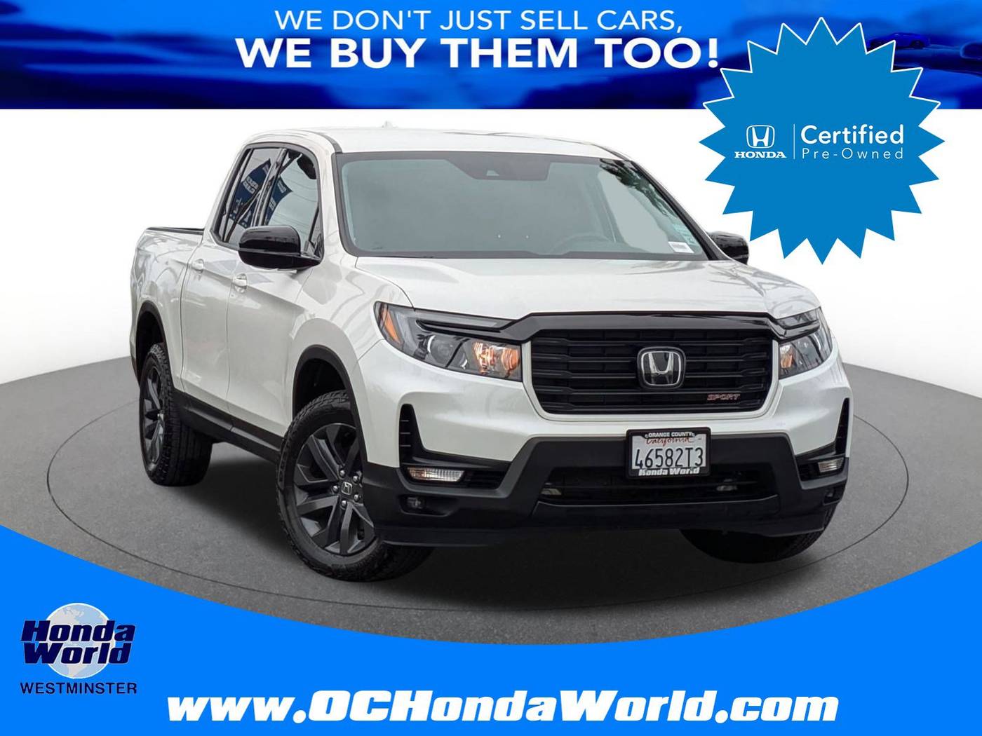 2023 Honda Ridgeline Sport — Pickup Truck — 27,980 mi — Westminster, CA