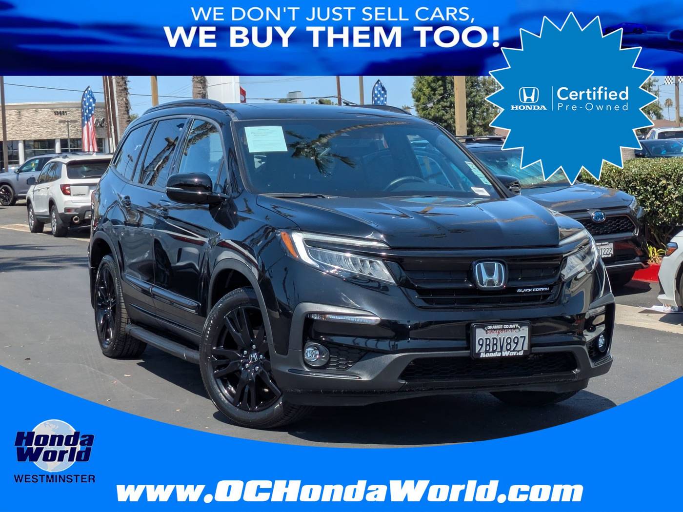 2020 Honda Pilot Black Edition — SUV — 42,325 mi — Westminster, CA