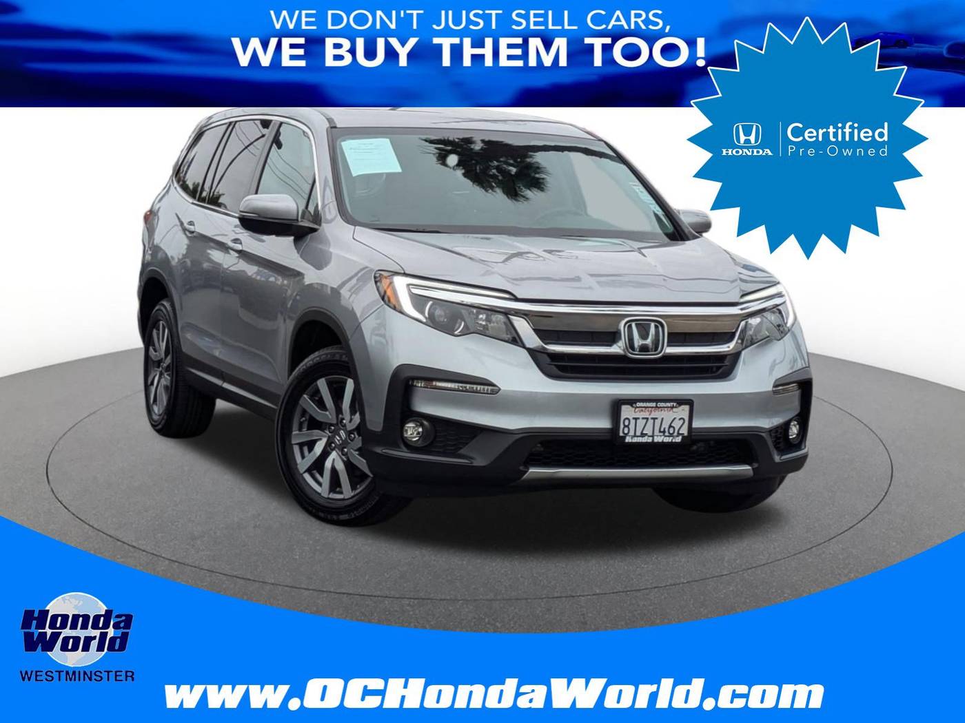 2021 Honda Pilot EX — SUV — 75,683 mi — Westminster, CA