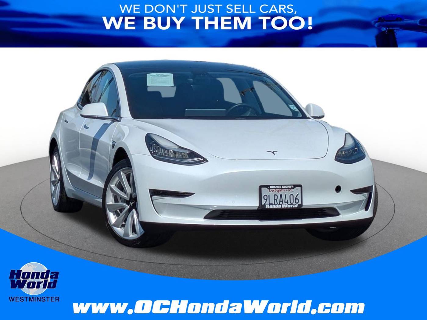 2019 Tesla Model 3 Long Range — Sedan — 61,167 mi — Westminster, CA