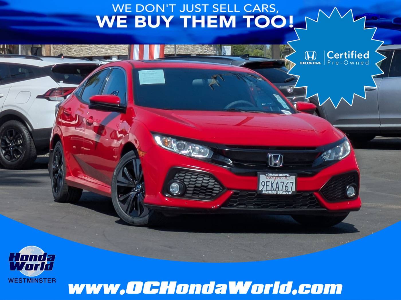 2017 Honda Civic EX — Hatchback — 107,589 mi — Westminster, CA
