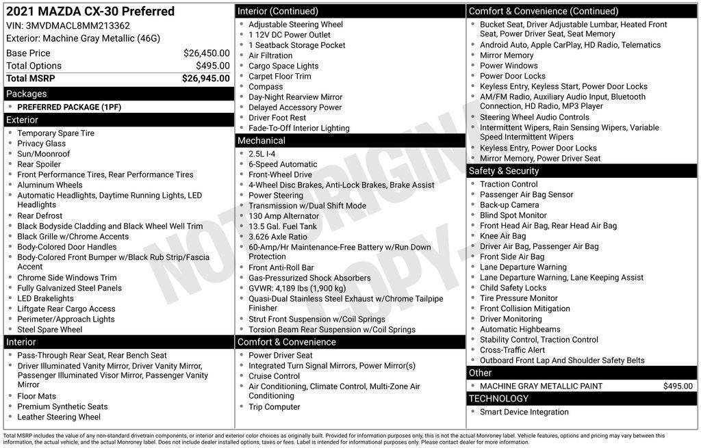 2021 Mazda CX-30 Preferred — SUV — 43,603 mi — Clarksville, TN