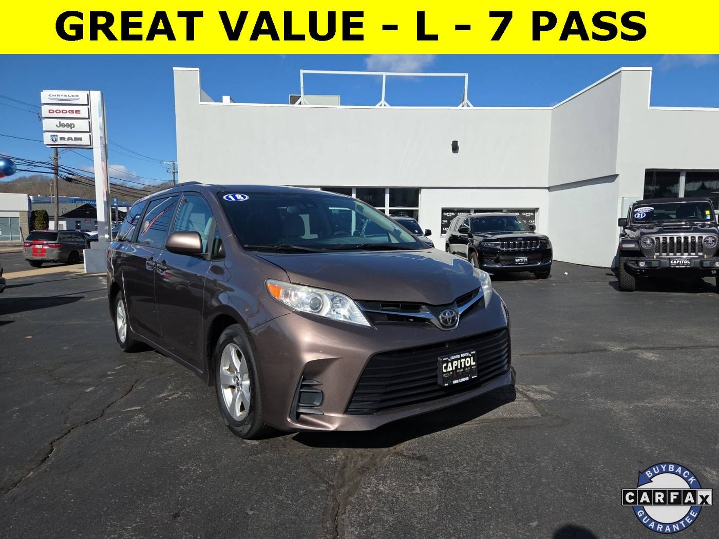 2018 Toyota Sienna L — Minivan — 153,525 mi — New London, CT