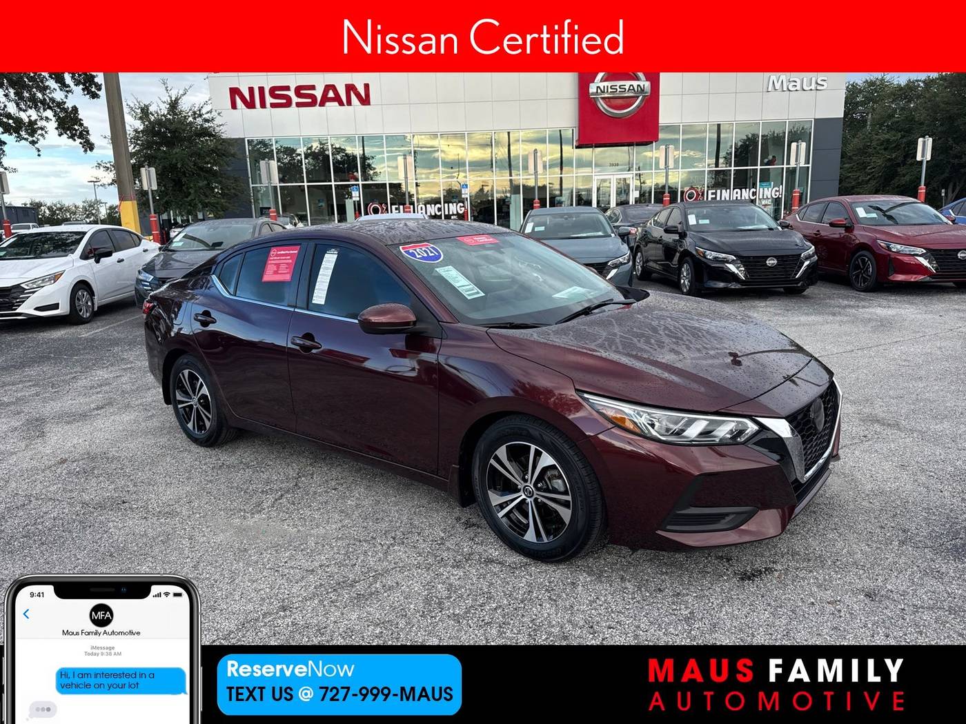 2021 Nissan Sentra SV — Sedan — 55,625 mi — New Port Richey, FL