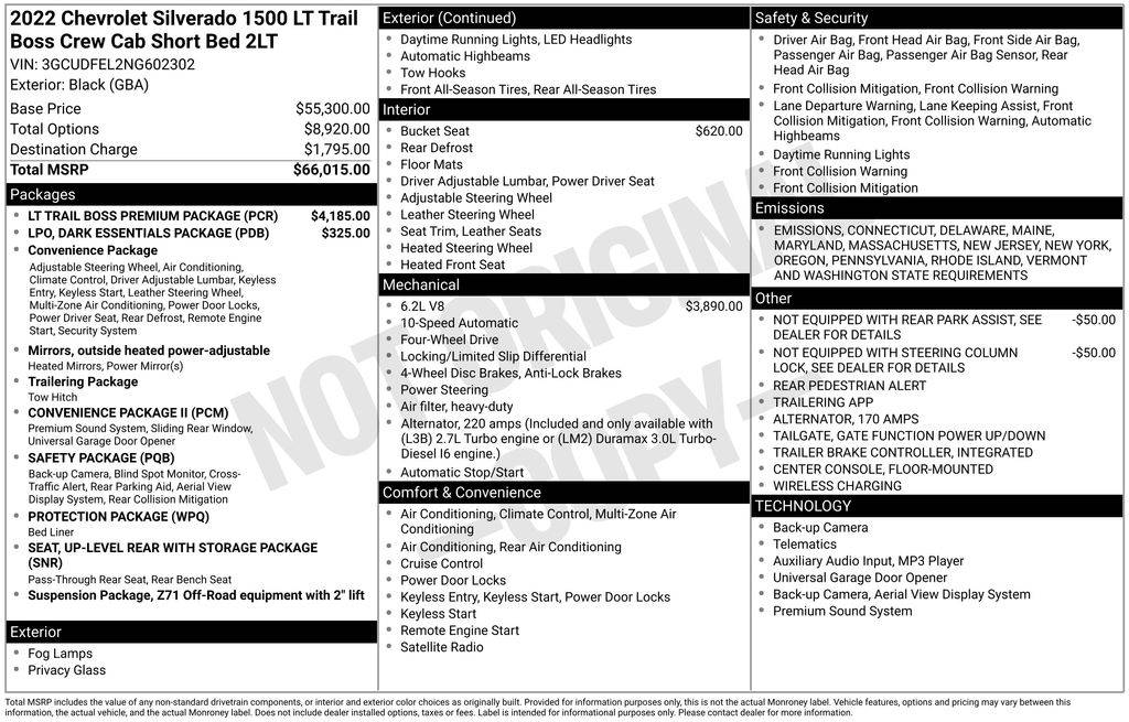 2022 Chevrolet Silverado 1500 LT Trail Boss — Pickup Truck — 45,156 mi — Wilmington, DE