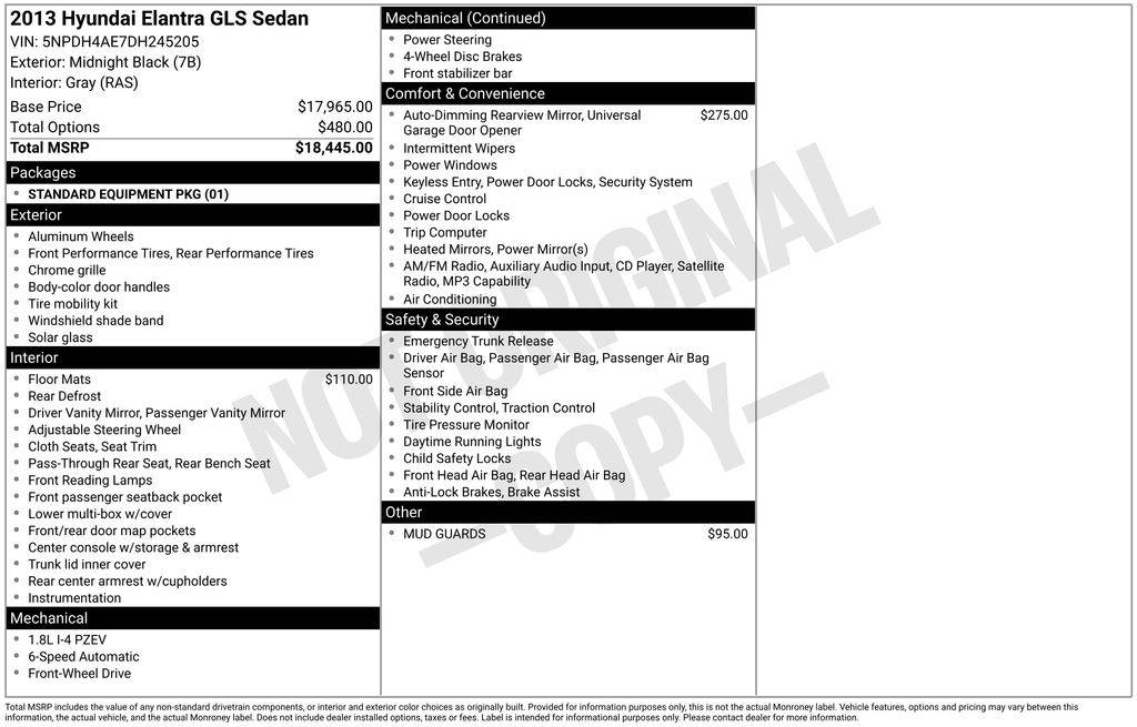 2013 Hyundai Elantra GLS — Sedan — 114,327 mi — Wilmington, DE