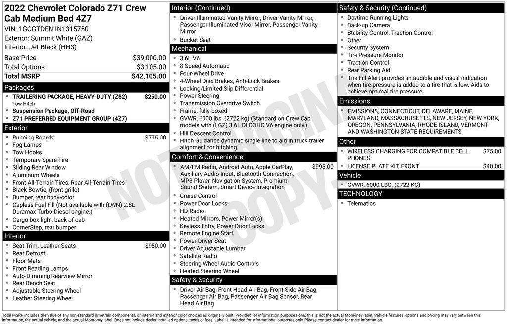 2022 Chevrolet Colorado Z71 — Pickup Truck — 14,977 mi — Wilmington, DE