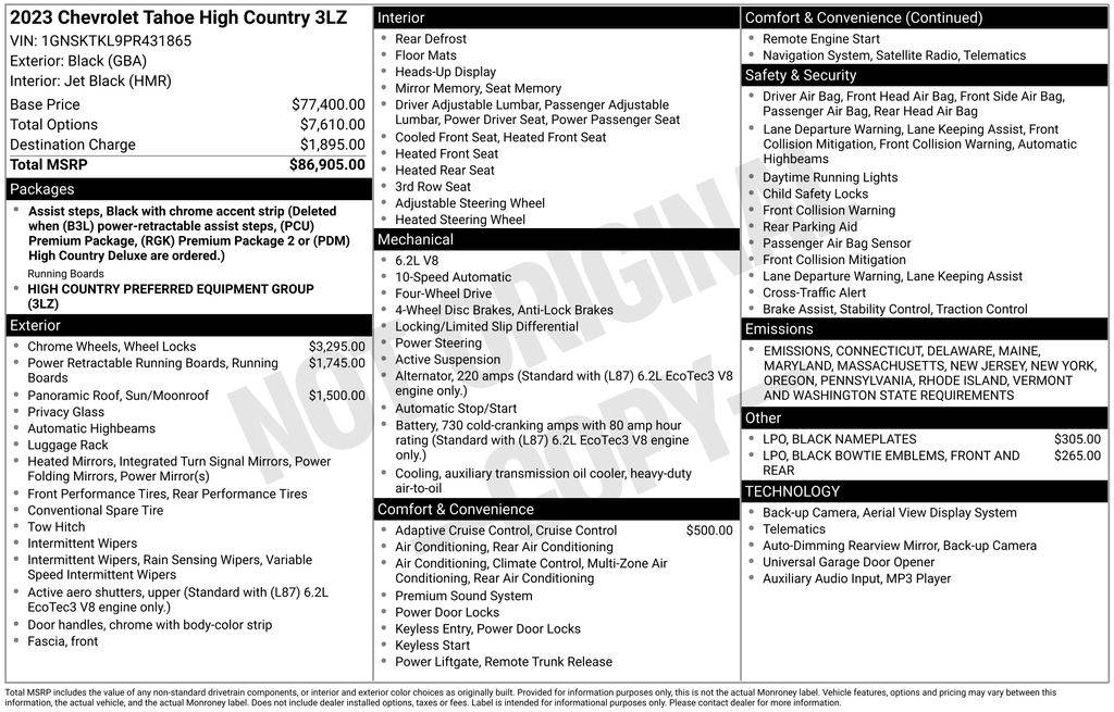 2023 Chevrolet Tahoe High Country — SUV — 63,952 mi — Wilmington, DE