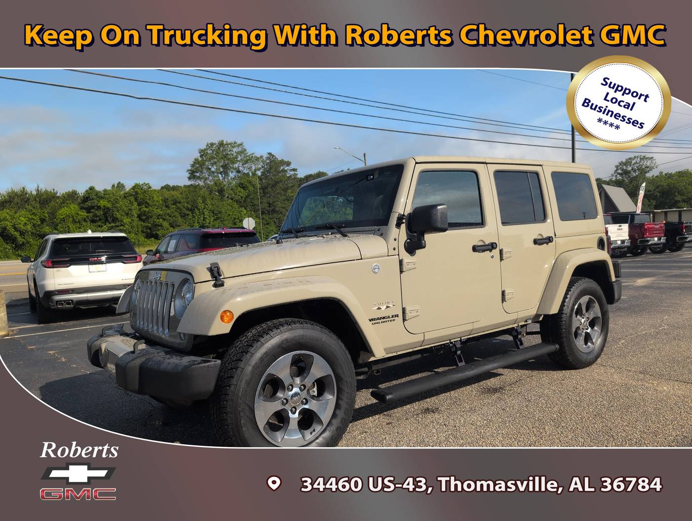 2017 Jeep Wrangler Sahara — SUV — 71,069 mi — Thomasville, AL