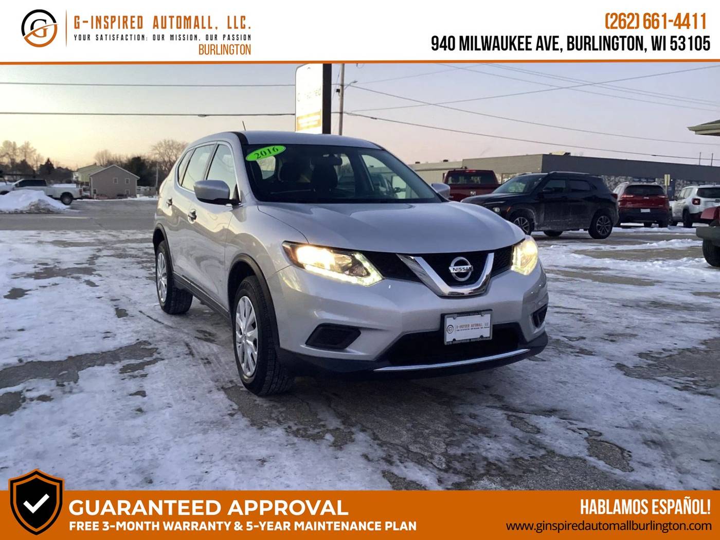 2016 Nissan Rogue S — SUV — 74,500 mi — Burlington, WI