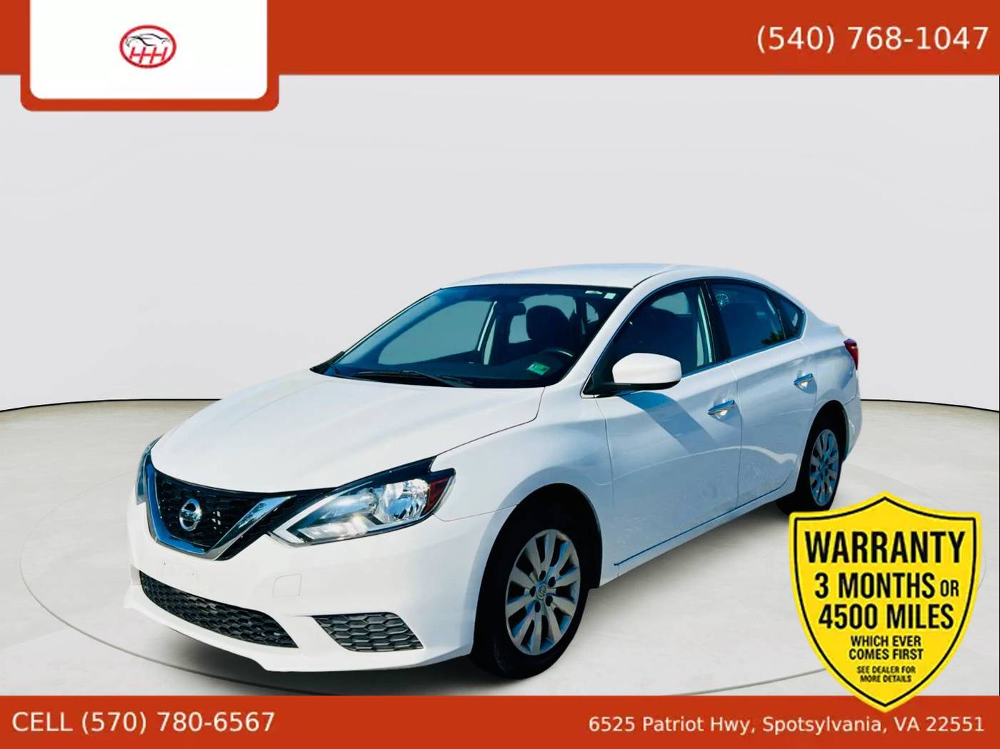 2016 Nissan Sentra S — Sedan — 105,242 mi — Spotsylvania Courthouse, VA