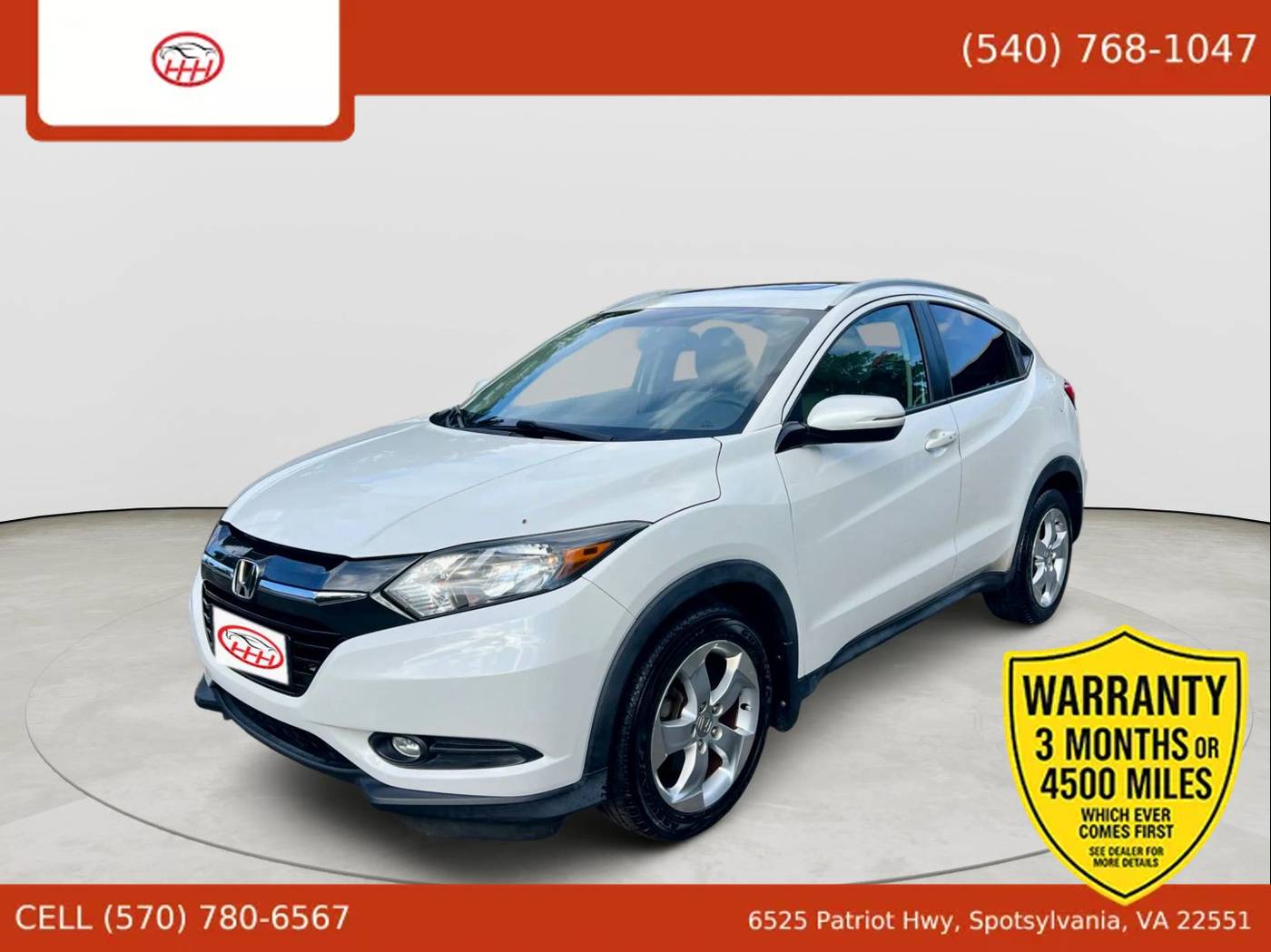 2016 Honda HR-V EX-L — SUV — 103,960 mi — Spotsylvania Courthouse, VA