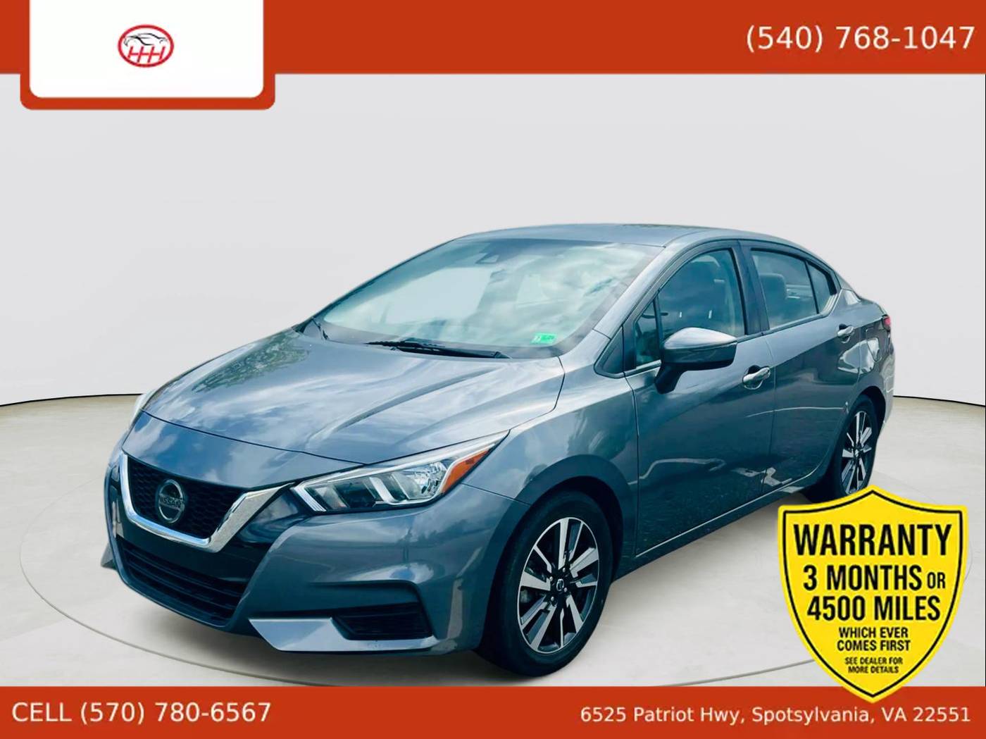 2021 Nissan Versa SV — Sedan — 80,879 mi — Spotsylvania Courthouse, VA