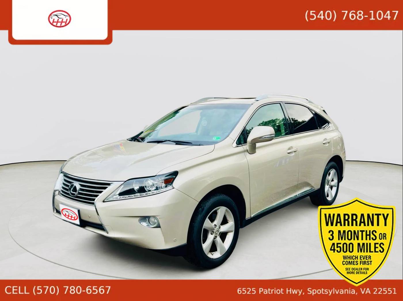 2013 Lexus RX RX 350 — SUV — 112,715 mi — Spotsylvania Courthouse, VA