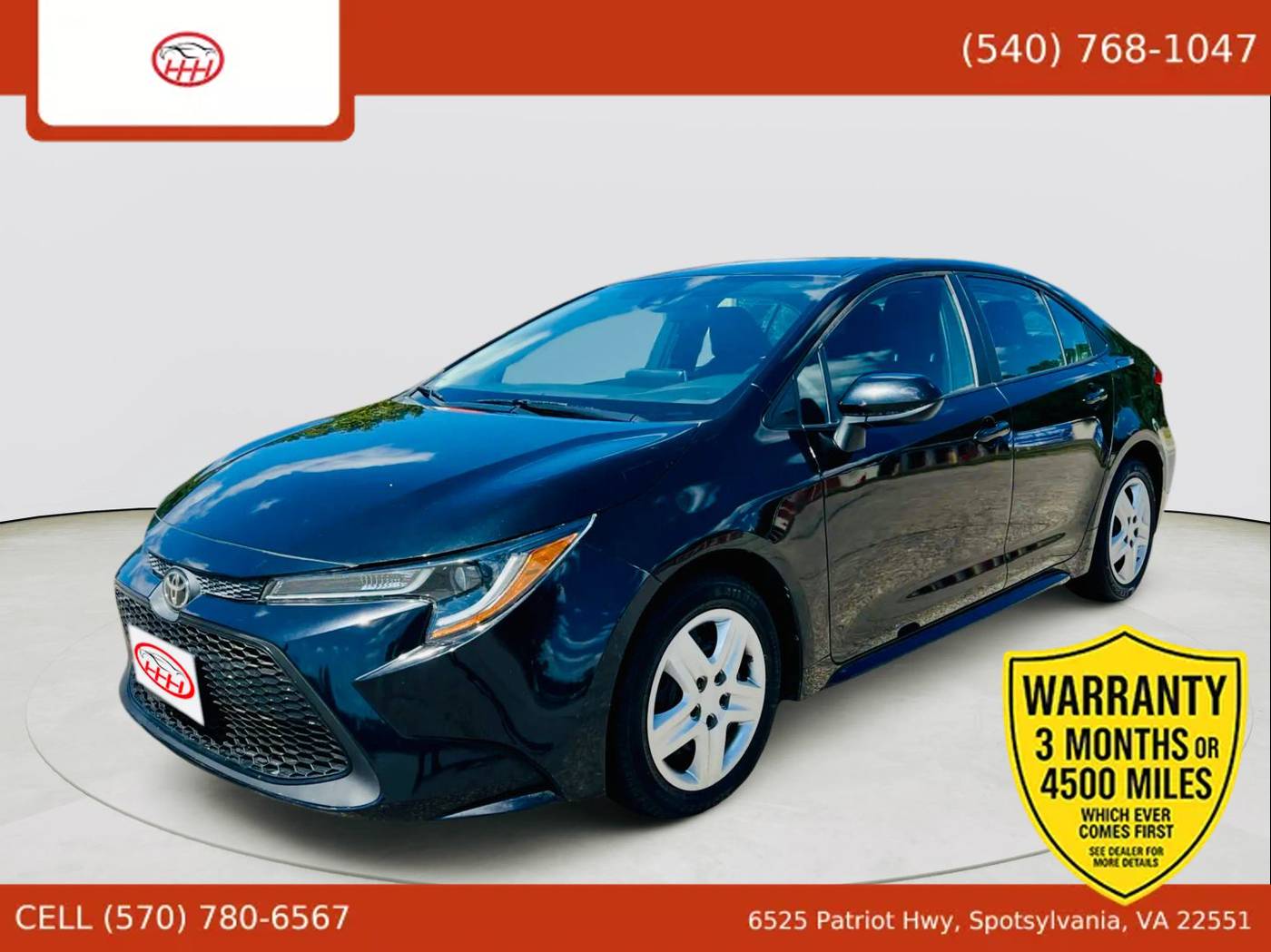 2020 Toyota Corolla LE — Sedan — 56,867 mi — Spotsylvania Courthouse, VA