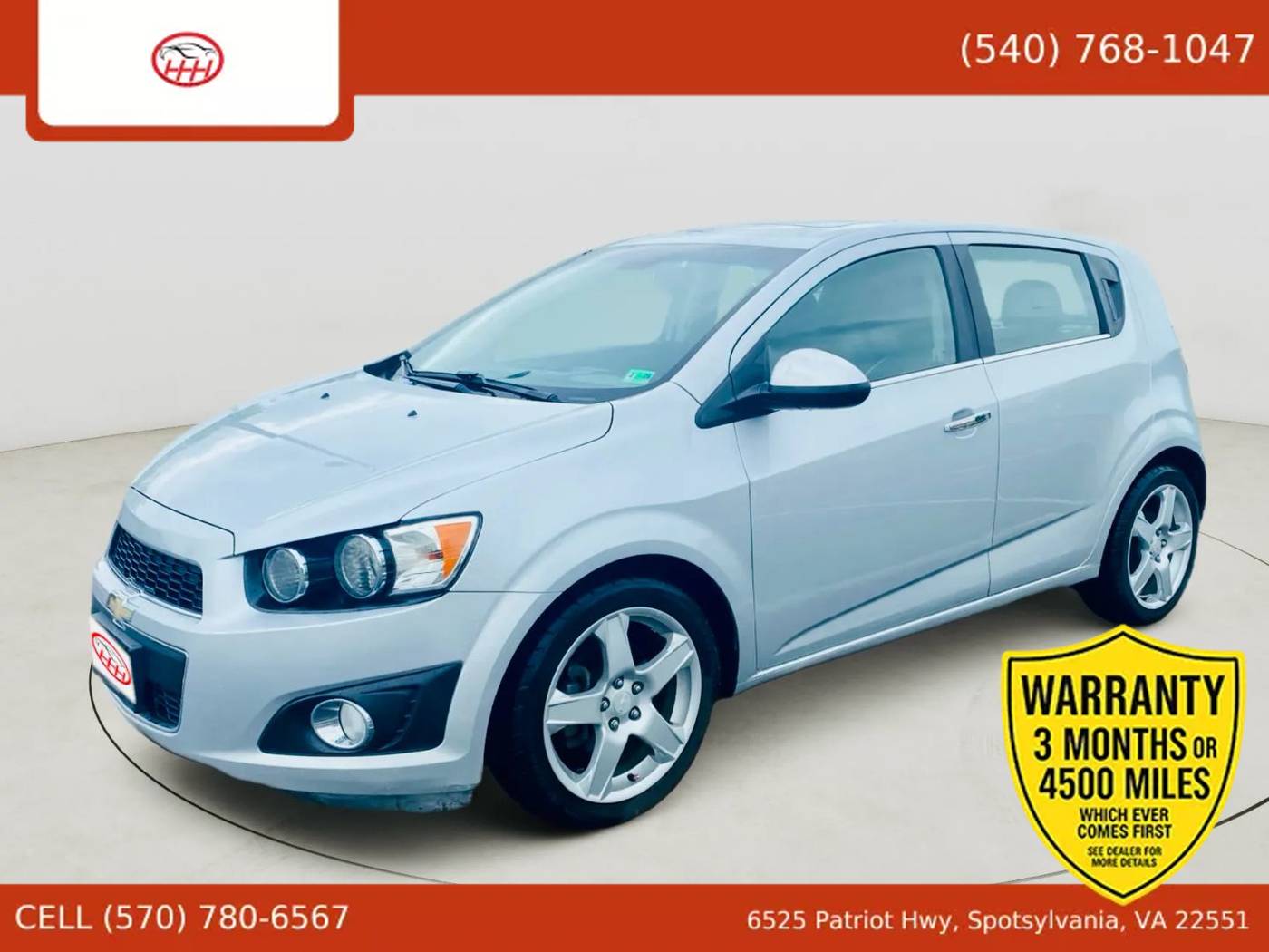 2014 Chevrolet Sonic LTZ — Hatchback — 102,946 mi — Spotsylvania Courthouse, VA