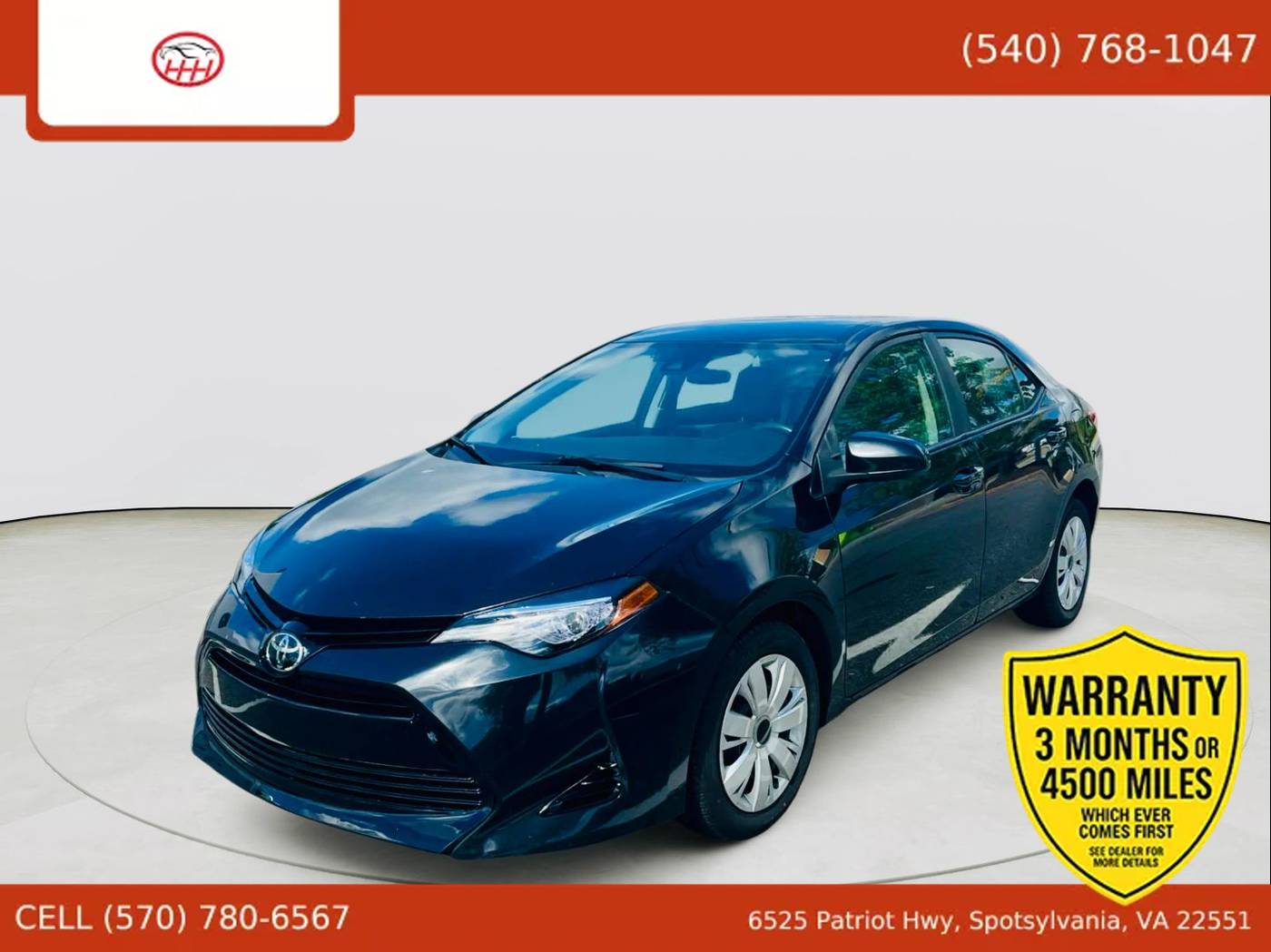 2019 Toyota Corolla LE — Sedan — 97,391 mi — Spotsylvania Courthouse, VA
