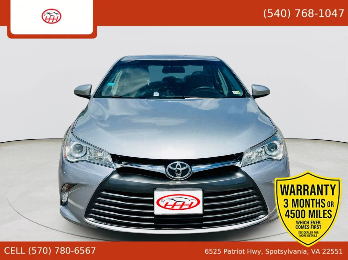 2016 Toyota Camry LE — Sedan — 71,650 mi — Spotsylvania Courthouse, VA