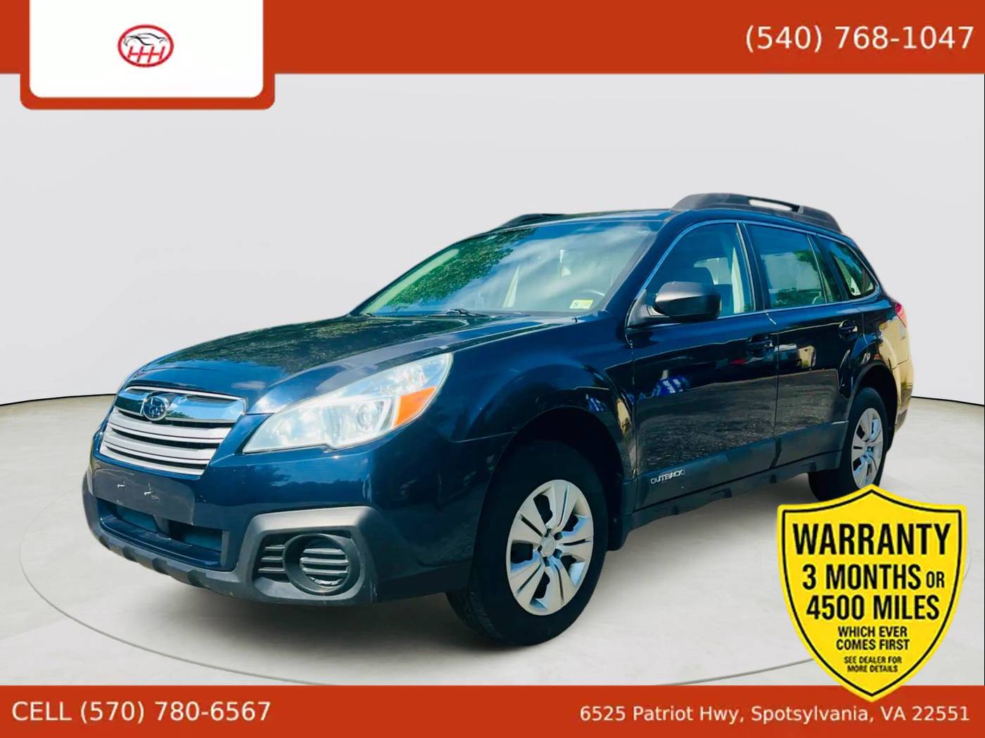 2013 Subaru Outback 2.5i — SUV — 75,780 mi — Spotsylvania Courthouse, VA