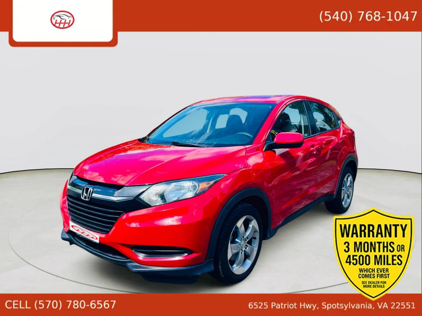 2018 Honda HR-V LX — SUV — 93,250 mi — Spotsylvania Courthouse, VA