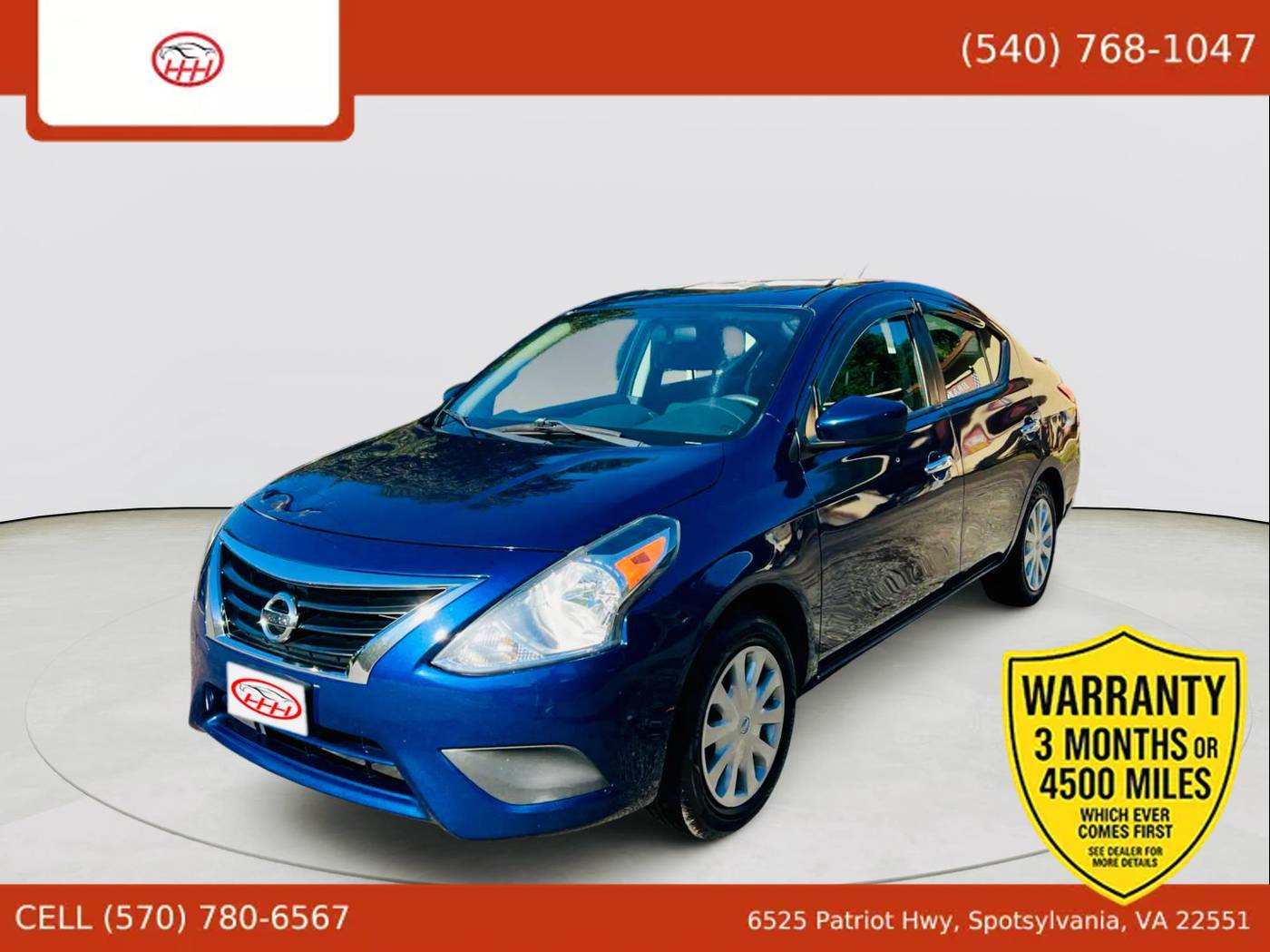 2018 Nissan Versa SV — Sedan — 105,170 mi — Spotsylvania Courthouse, VA