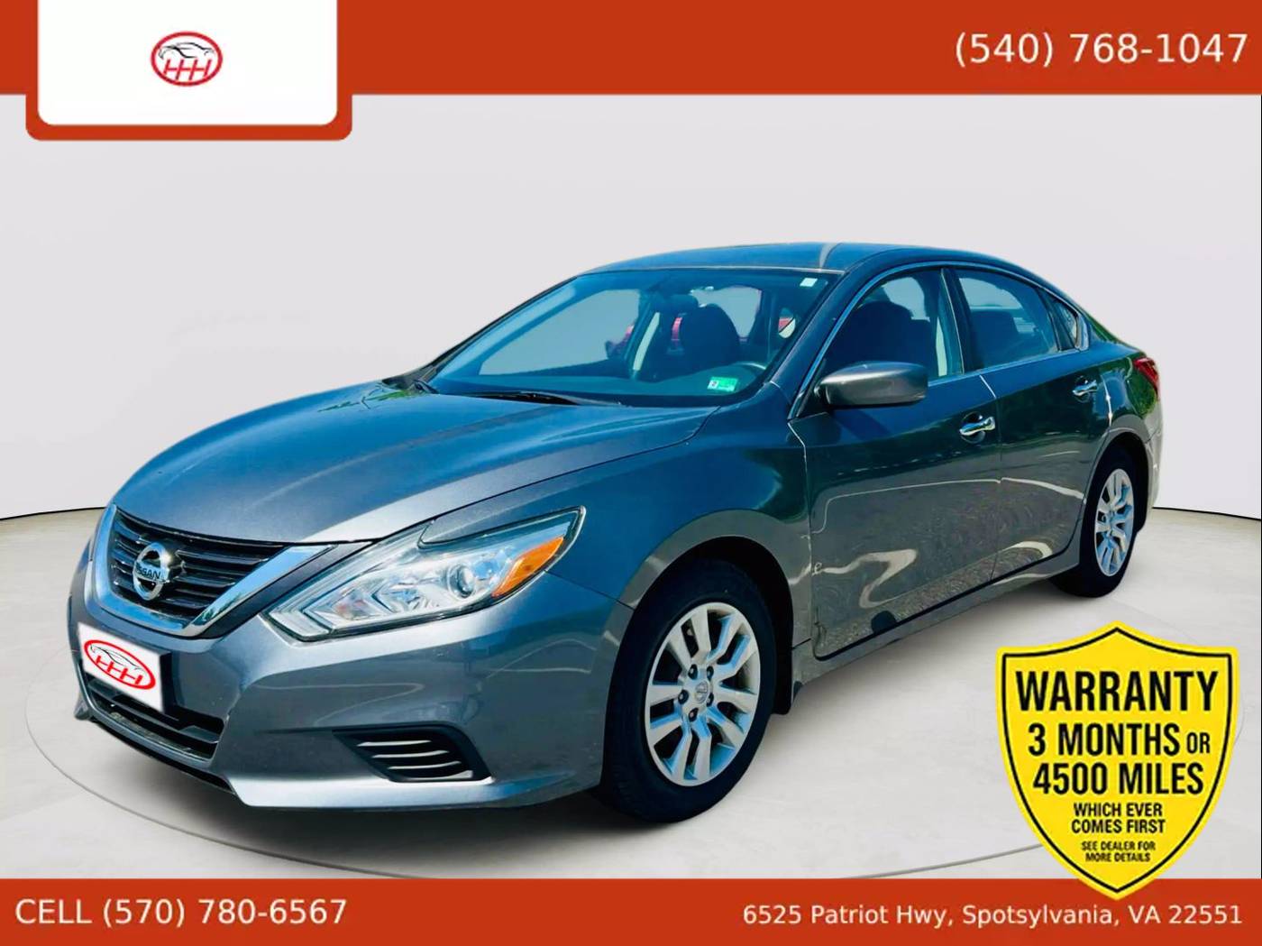 2016 Nissan Altima 2.5 S — Sedan — 68,276 mi — Spotsylvania Courthouse, VA