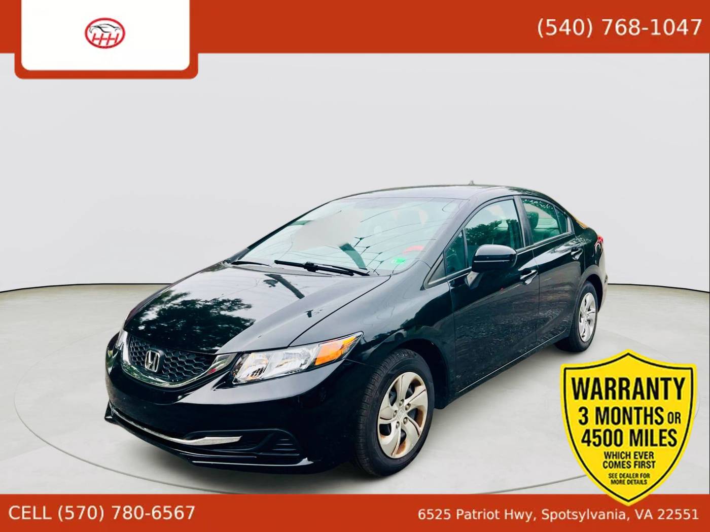 2015 Honda Civic LX — Sedan — 97,858 mi — Spotsylvania Courthouse, VA