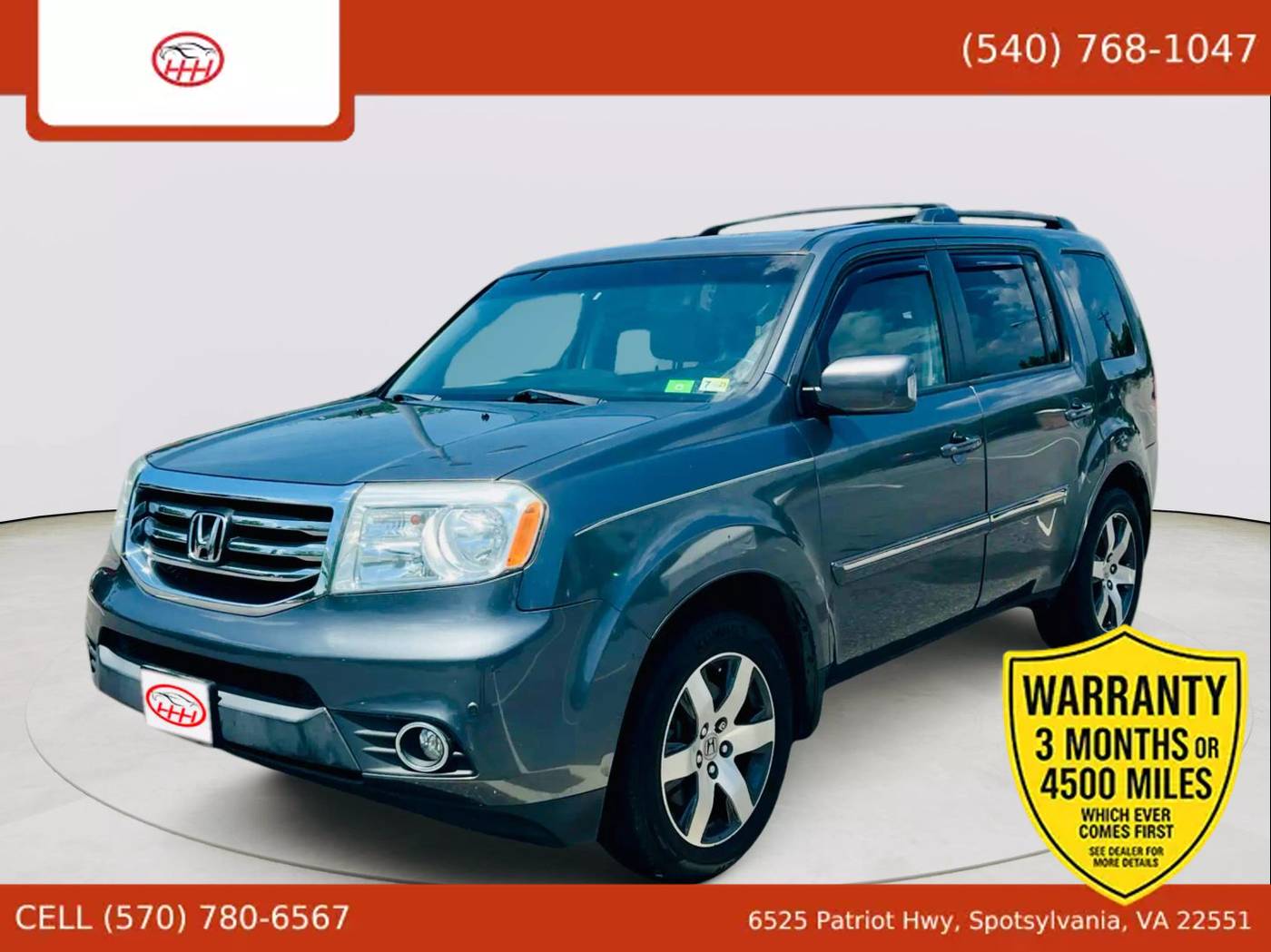 2012 Honda Pilot Touring — SUV — 129,879 mi — Spotsylvania Courthouse, VA