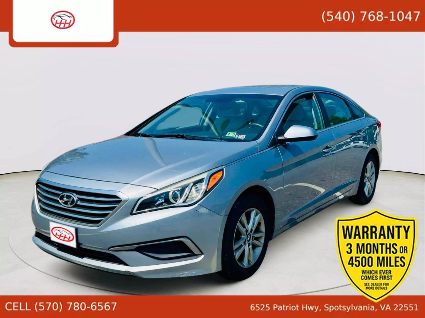 2016 Hyundai Sonata SE — Sedan — 75,300 mi — Spotsylvania Courthouse, VA