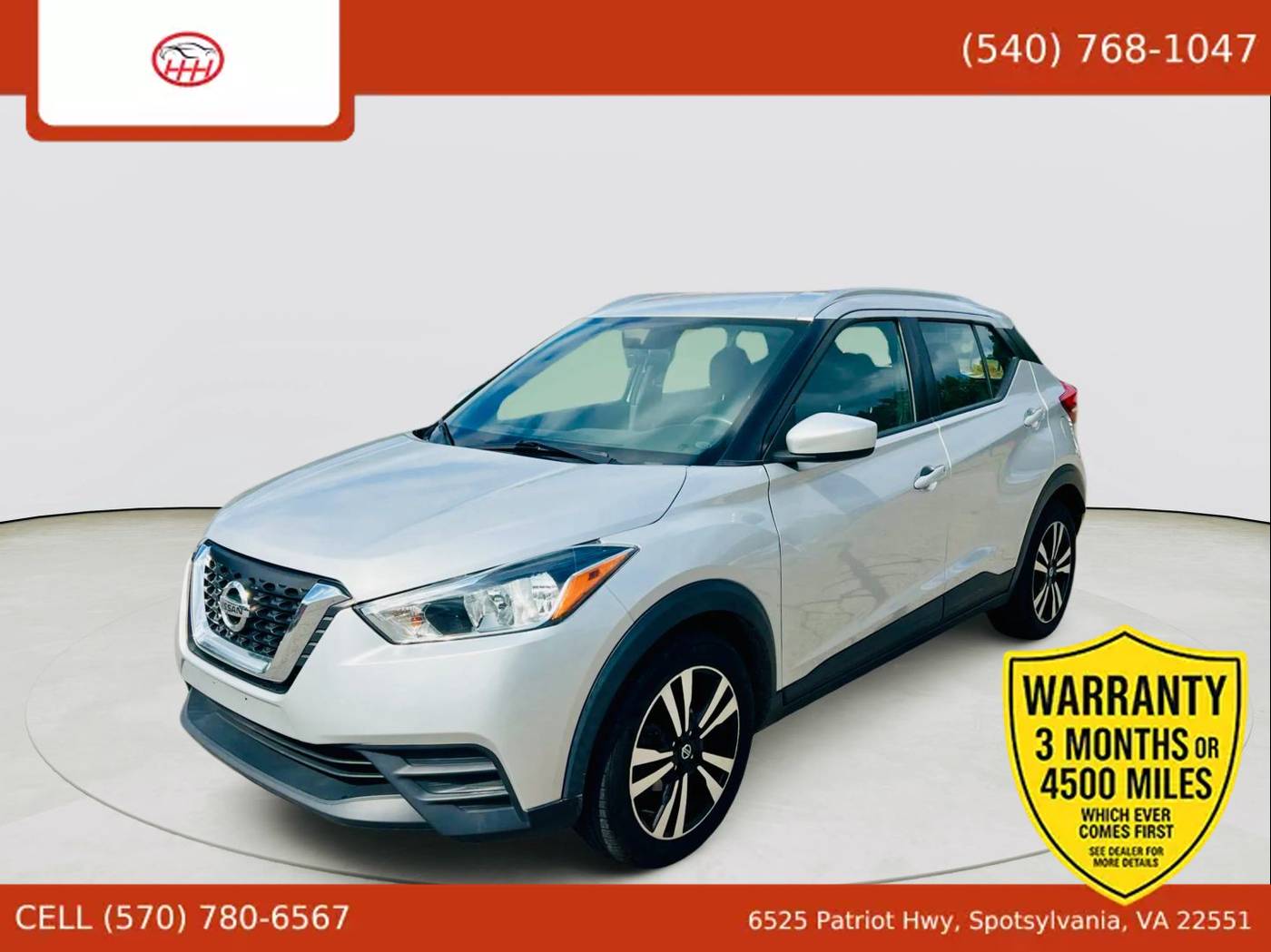 2019 Nissan Kicks SV — SUV — 92,119 mi — Spotsylvania Courthouse, VA