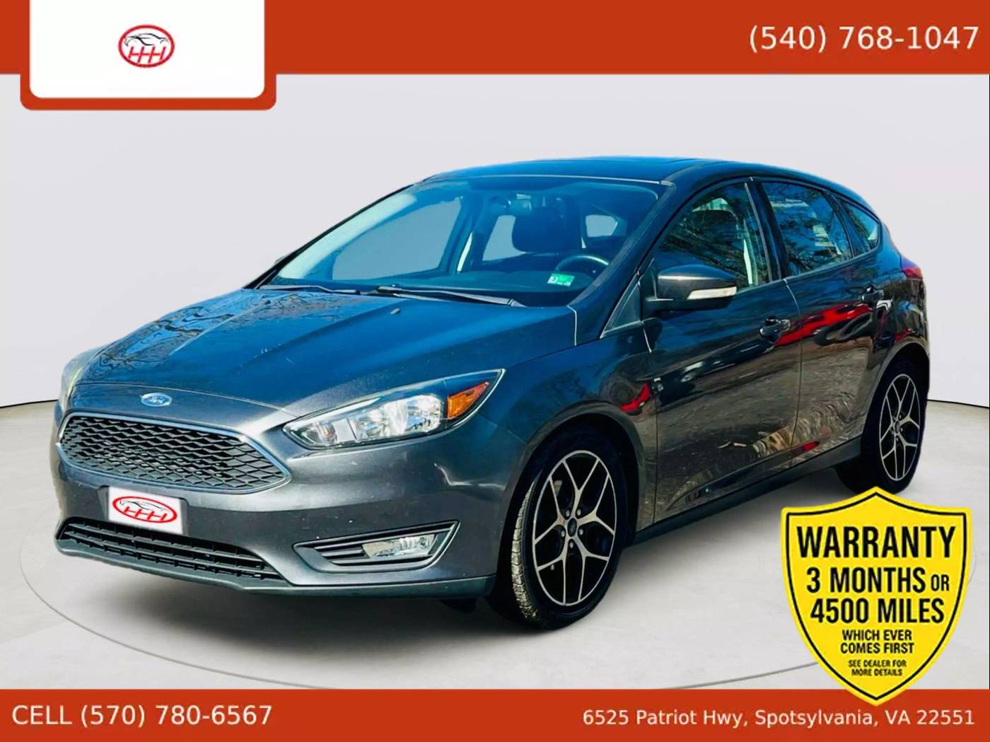 2018 Ford Focus SEL — Hatchback — 105,629 mi — Spotsylvania Courthouse, VA