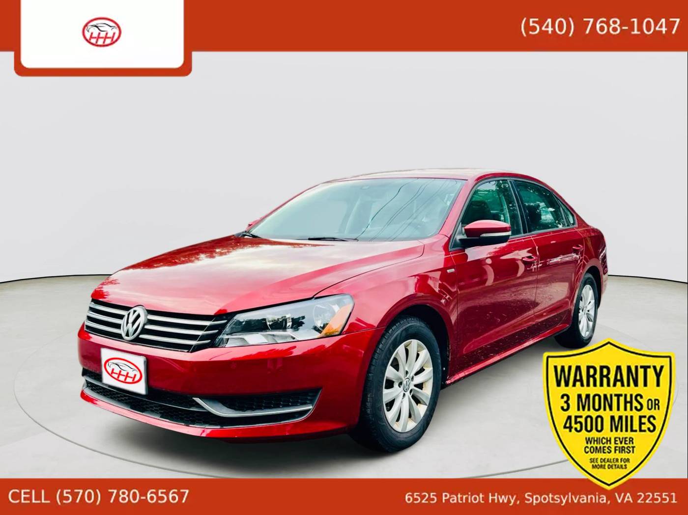 2015 Volkswagen Passat 1.8T Wolfsburg Ed. — Sedan — 58,221 mi — Spotsylvania Courthouse, VA