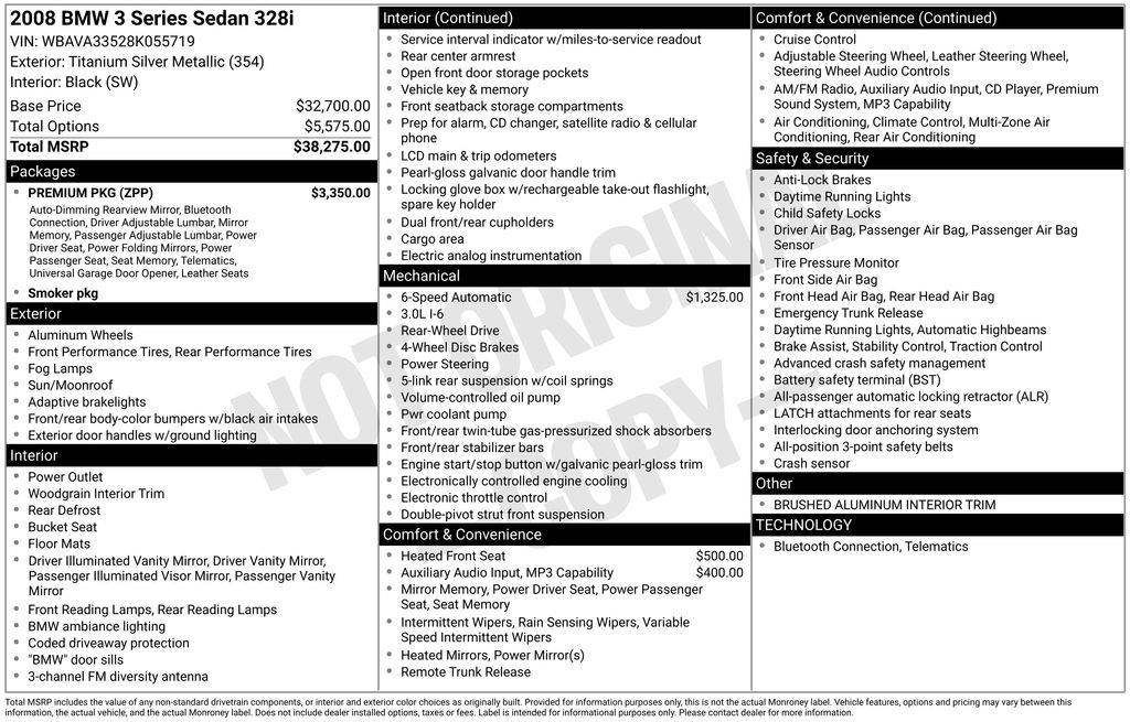 2008 BMW 3 Series 328i — Sedan — 186,889 mi — Gilroy, CA