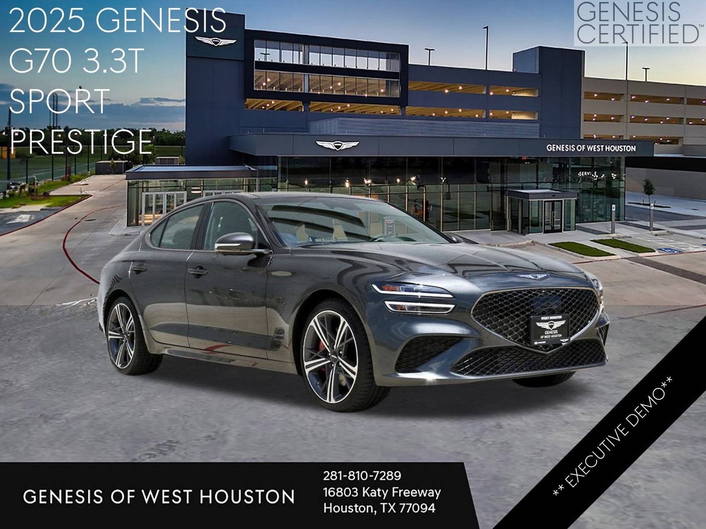 2025 Genesis G70 3.3T Sport Advanced — Sedan — 8,150 mi — Houston, TX